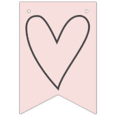 Cute Pink Hearts Girl's Rule Bunting Flags Vlaggetjes (Derde vlag)