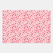 Cute Pink Hearts Love Valentijnsdag Patronen Inpakpapier Vel (Voorkant 3)