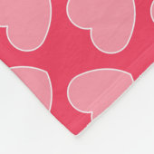 Cute Pink Hearts Pattern on Roze Fleece Deken (Hoek)