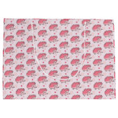 Cute pink hedgehog Gift Bag Groot Cadeauzakje (Achterkant)