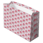 Cute pink hedgehog Gift Bag Groot Cadeauzakje (Achterkant Gekanteld)