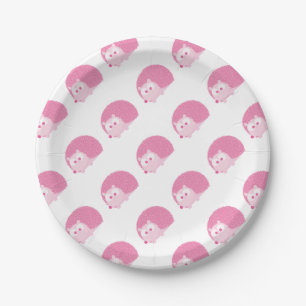 Cute Pink Hedgel Papieren Bordje