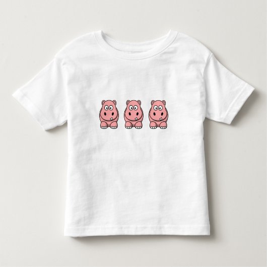 Cute Pink Hippo Kinder Shirts (Voorkant)