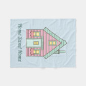 Cute Pink House Home Sweet Home Fleece Deken (Voorkant (Horizontaal))