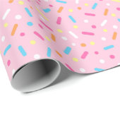 Cute Pink Icing met Sprinkles Donut Cadeaupapier (Rol Hoek)