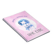 Cute Pink Jane Eyre Portrait Reader Ik trouwde hem Notitieboek (Rechterzijde)