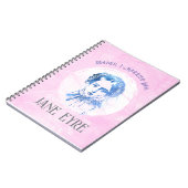 Cute Pink Jane Eyre Portrait Reader Ik trouwde hem Notitieboek (Linkerzijde)