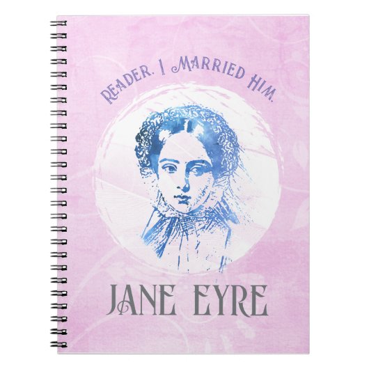Cute Pink Jane Eyre Portrait Reader Ik trouwde hem Notitieboek (Voorkant)