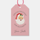 Cute Pink  kerstman Cadeaulabel (Voorkant)