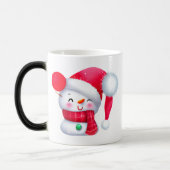 Cute Pink kerstman Snowman Magische Mok (Links)