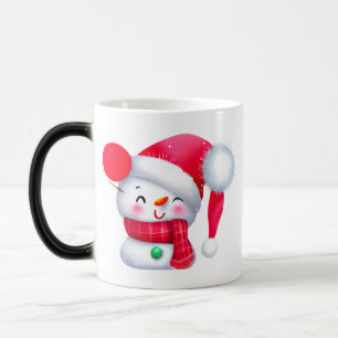 Cute Pink kerstman Snowman Magische Mok