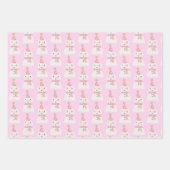 Cute Pink kerstmis Snowman Kinder Custom Inpakpapier Vel (Voorkant 2)