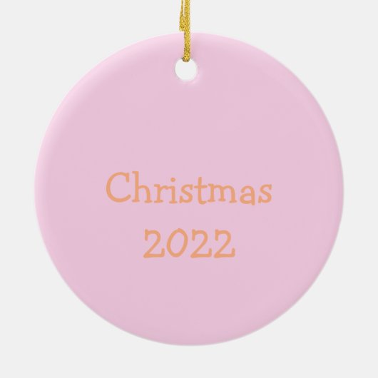 Cute Pink kerstmis Snowman Kinder Custom Keramisch Ornament (Achterkant)