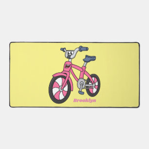 Cute pink kids bicycle cartoon illustration