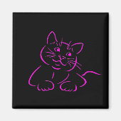 Cute Pink Kitty Cat Magneet (Voorkant)