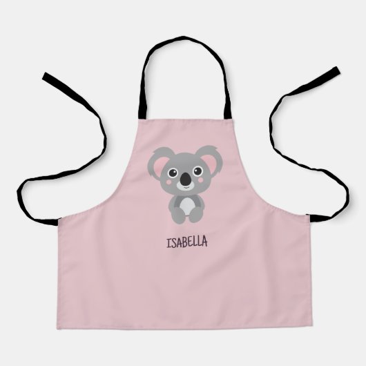 Cute Pink Koala Girls - Gepersonaliseerd Schort (Voorkant)