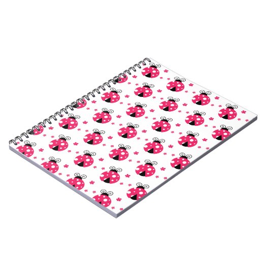 Cute Pink Labybirds and Flowers Notitieboek (Linkerzijde)