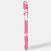 Cute Pink Ladybug and Clover Pattern iPhone Case (Achterkant / Links)