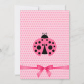 Cute Pink Ladybug Baby shower Kaart (Achterkant)