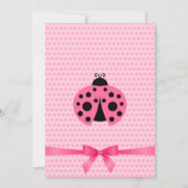 Cute Pink Ladybug Baby shower Kaart (Achterkant)