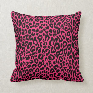 Cute Pink Leopard Print Cotton Sierkussen