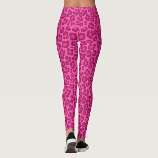 Cute Pink Leopard Print Leggings (Achterkant)