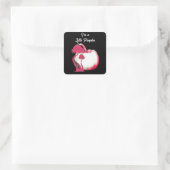 Cute Pink Little Pumpkin Halloween Herfst Toadstoo Vierkante Sticker (Tas)