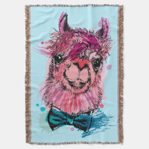 Cute Pink Llama Deken