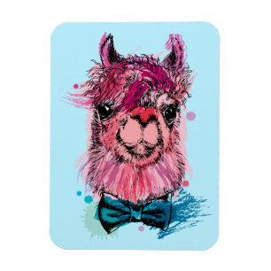 Cute Pink Llama Magneet