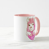 Cute Pink Llama Sketch Llama Love Mok (Voorkant rechts)