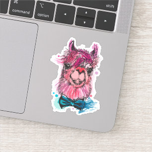 Cute Pink Llama Sticker