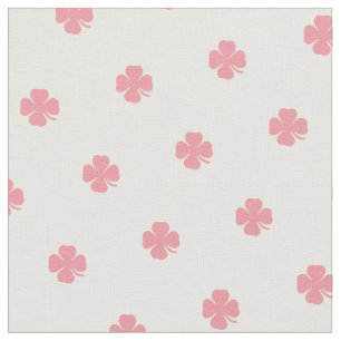 Cute Pink Lucky Clover White Stippen Pattern Fabri Stof