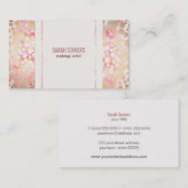 Cute Pink Makeup Artist Gold Cirtern Pattern Visitekaartje (Voorkant / Achterkant)