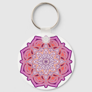 Cute Pink Mandala Sleutelhanger