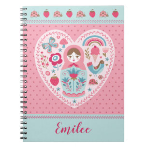 Cute Pink Matryoshka Russische dollar Notitieboek