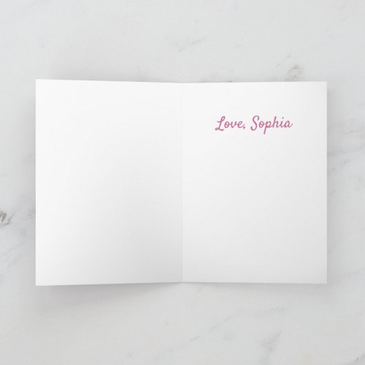 Cute Pink Moederdag Harten Beste mama Kaart (Binnen)