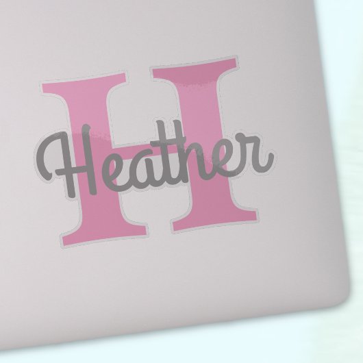Cute Pink Monogram Sticker