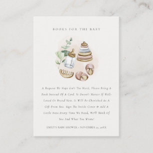 Cute Pink Nursery Essential Books voor Baby shower Informatiekaartje