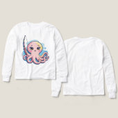 Cute Pink Octopus – Kids’ Long Sleeve Tee (Voorkant /achterkant)