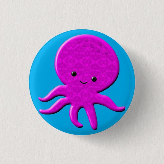 Cute Pink Octopus Ronde Button 3,2 Cm (Voorkant)