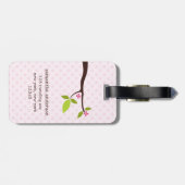 Cute Pink Owl Bagagelabel (Achterkant horizontaal)