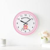 Cute Pink Owl Grote Klok (Huis)