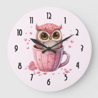 Cute Pink Owl in een Cup