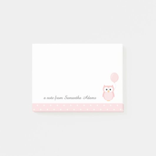Cute Pink Owl Notes (Voorkant)