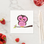 Cute Pink Owl Servetten (Insitu)