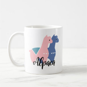 Cute Pink Paarse Alpaca Illustratie Koffiemok