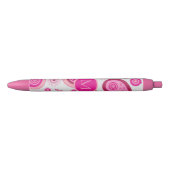 Cute Pink Paisley Monogram Zwarte Inkt Pen (Voorkant)