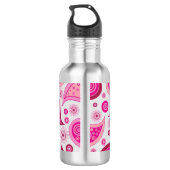 Cute Pink Paisley Pattern Waterfles (Achterkant)