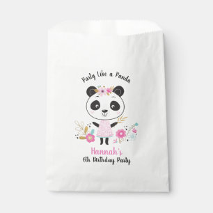 Cute Pink Panda Girls Birthday Party Bedankzakje