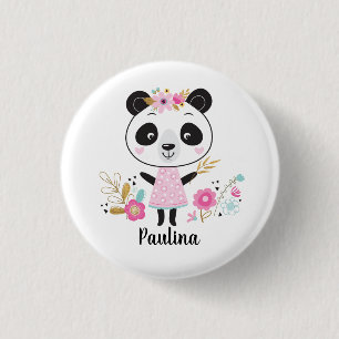Cute Pink Panda Girly Ronde Button 3,2 Cm